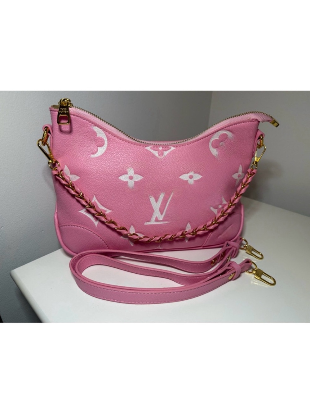 Pink & White Shoulder Bag